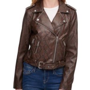 Levi's Women Faux Leather Moto Jacket size M Color Brown